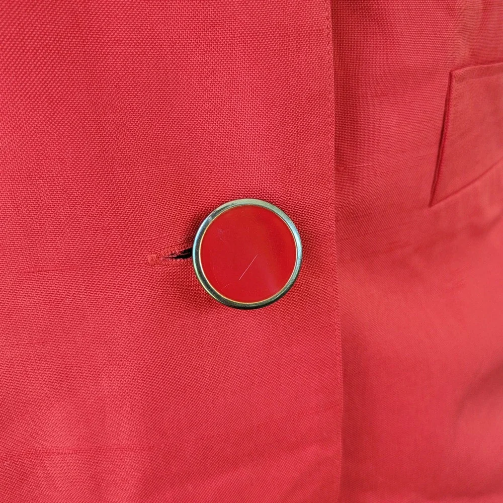 G.G.R. Silk Blazer Red Women S Vintage 80s 90s Power Suit Corporate Casual Retro